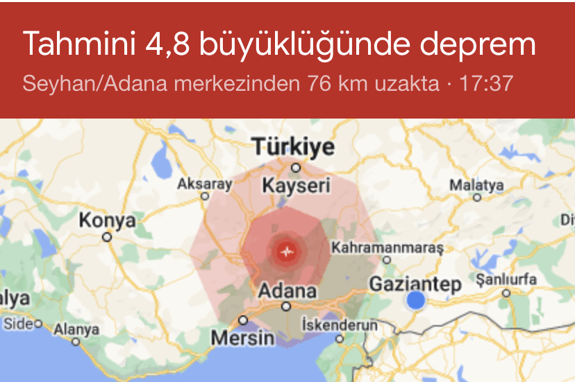 Son dakika Adana da deprem!!!